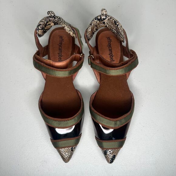 Jeffrey Campbell Enrich Python Pointed Toe Flats Size 6 - Picture 8 of 9